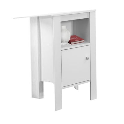 24" White End Table With Shelf