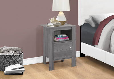 24" Gray End Table With Shelf