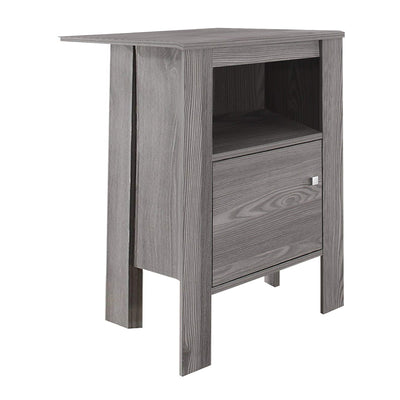24" Gray End Table With Shelf