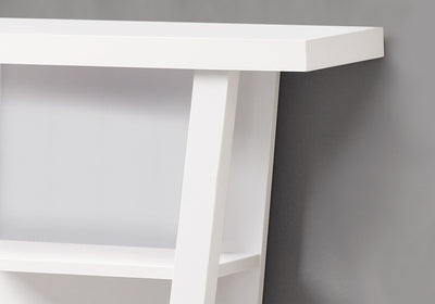 34" White End Table With Two Shelves
