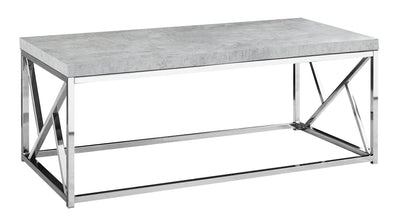 Industrial Chic Gray Faux Cement And Chrome Coffee Table