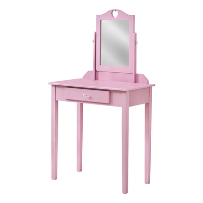 Pink Vanity Mirror And Storage Drawer