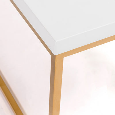 White and Gold High Gloss Coffee Table