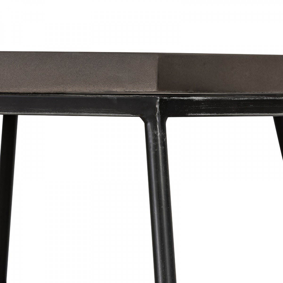 Modern Gray Concrete and Black Metal Hexagonal End Table