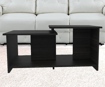35" Black Manufactured Wood Rectangular Coffee Table