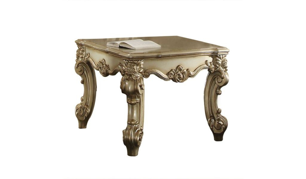 26" Gold Patina Manufactured Wood Square End Table
