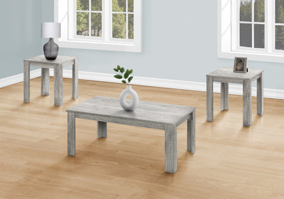 Set Of Three 44" Gray Rectangular Coffee Table
