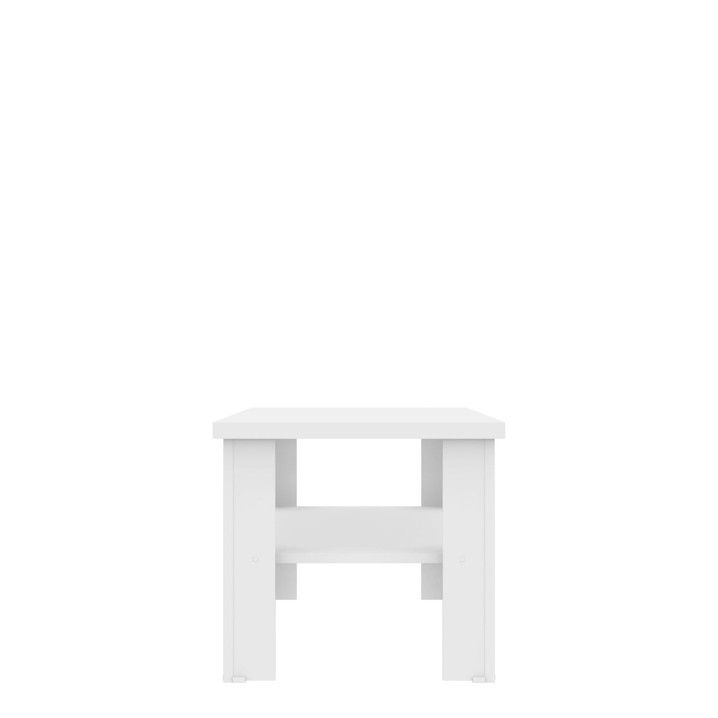 35" White Rectangular Coffee Table With Shelf