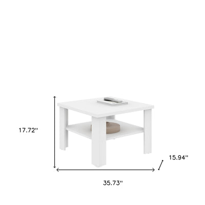 36" White End Table