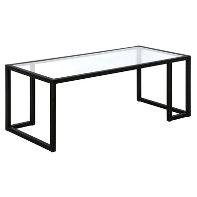 45" Black Glass Rectangular Coffee Table