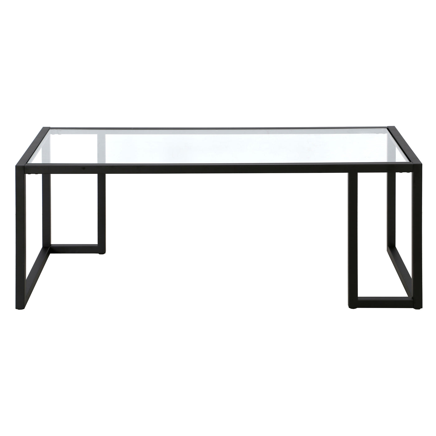 45" Black Glass Rectangular Coffee Table