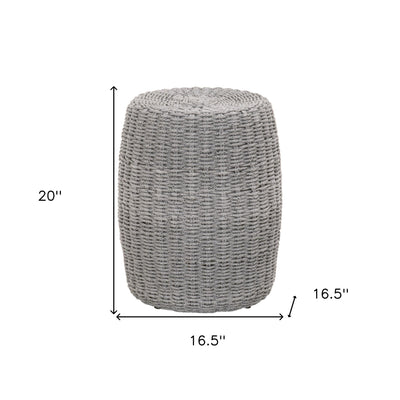 17" Gray Woven Indoor or Outdoor End Table