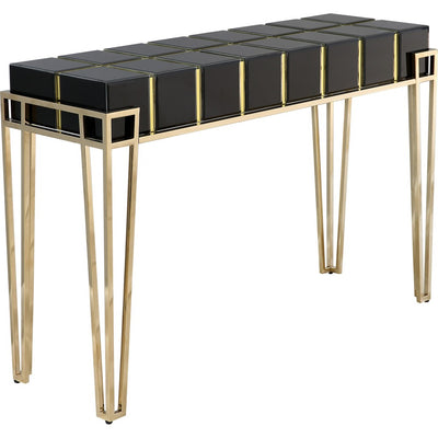 Gold and Black Sqaured Console Table