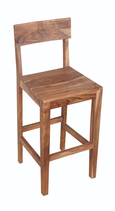 30" Wood Brown Solid Wood Bar Height Bar Chair